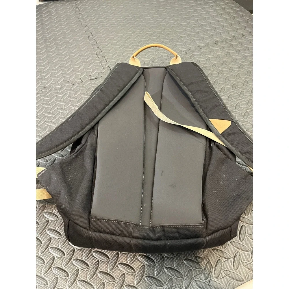 Bellroy Classic Backpack Unisex OS Black Canvas Leather Trim Laptop Pocket